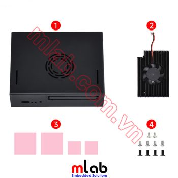 Vỏ hộp Metal có quạt tản nhiệt dành cho VisionFive2 (SP51)