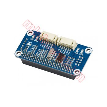 Serial Expansion HAT for Raspberry Pi, I2C Interface, 2-ch UART, 8 GPIOs
