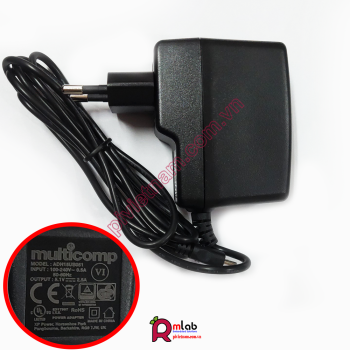 Nguồn chuẩn 5.1V, 2.5A Multicomp dành cho Raspberry Pi 3B/3B_Plus, Euro / UK Plug