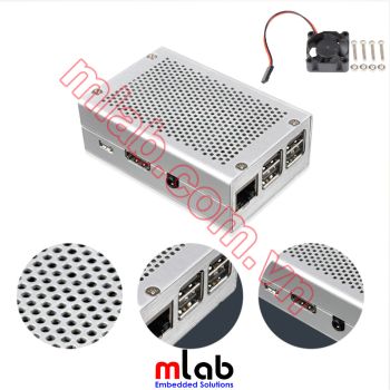 Vỏ hộp nhôm có quạt tản nhiệt dành cho Raspberry Pi 3B/3B+ (SP22)