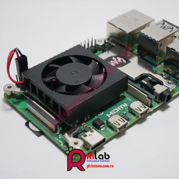 Bộ tản nhiệt (Low-Profile CPU) bao gồm quạt và giá đỡ hợp kim nhôm dành cho Raspberry Pi 4B/3B+/3B - Waveshare