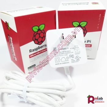 Nguồn chính hãng 5.1V - 3A type C cho Raspberry Pi 4