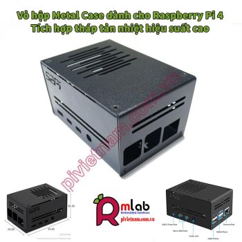 Firm Metal Case for Raspberry Pi 4, with Low-Profile ICE Tower Cooling Fan