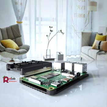 Vỏ hộp nhôm quạt tản nhiệt đôi SP25 dành cho Raspberry Pi 4 Model B (Màu Đen)