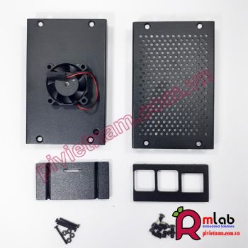 Vỏ hộp nhôm có quạt tản nhiệt SP28 dành cho Raspberry Pi 4 Model B (Màu Đen)