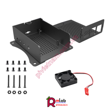 Vỏ hộp Nhôm có Quạt kèm Gá bắt vít dành cho Raspberry Pi 4 Model B (SP38)