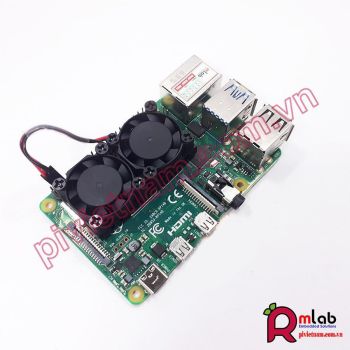 Quạt đôi kèm đế tản nhiệt dành cho Raspberry Pi