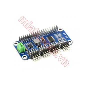 Servo Driver HAT (B) for Raspberry Pi, 16-Channel, 12-bit, I2C