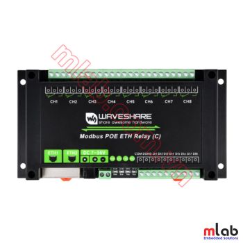 Bộ IO Công nghiệp 8-ch (C), 8 DI + 8 DO Relay, Dual Ethernet Port, Modbus RTU/Modbus TCP Protocol, PoE Power Supply