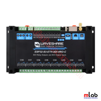 Bộ IO Công nghiệp 8-ch ESP32-S3 WiFi, CAN, 8 DI + 8 DO Relay, Ethernet Port