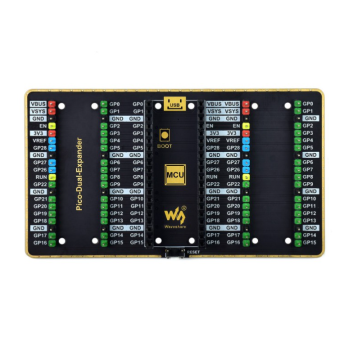 Dual GPIO Expander for Raspberry Pi Pico, Two Sets of Male Headers